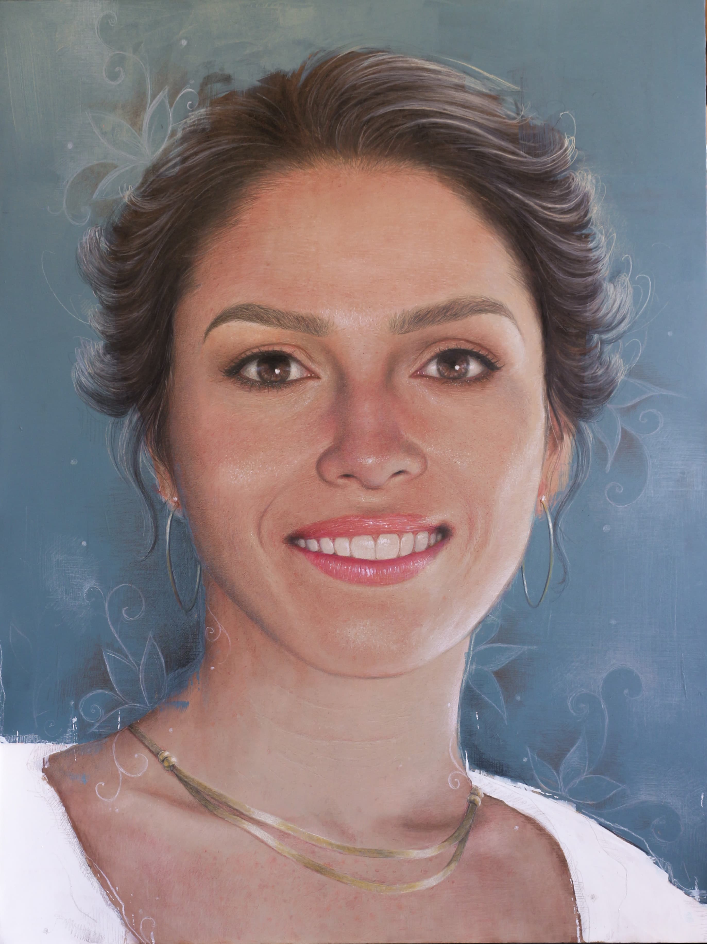 Katelyn, private commission, mixed material on board, 50x70cm by Mar.Z by Marzieh Shojaei