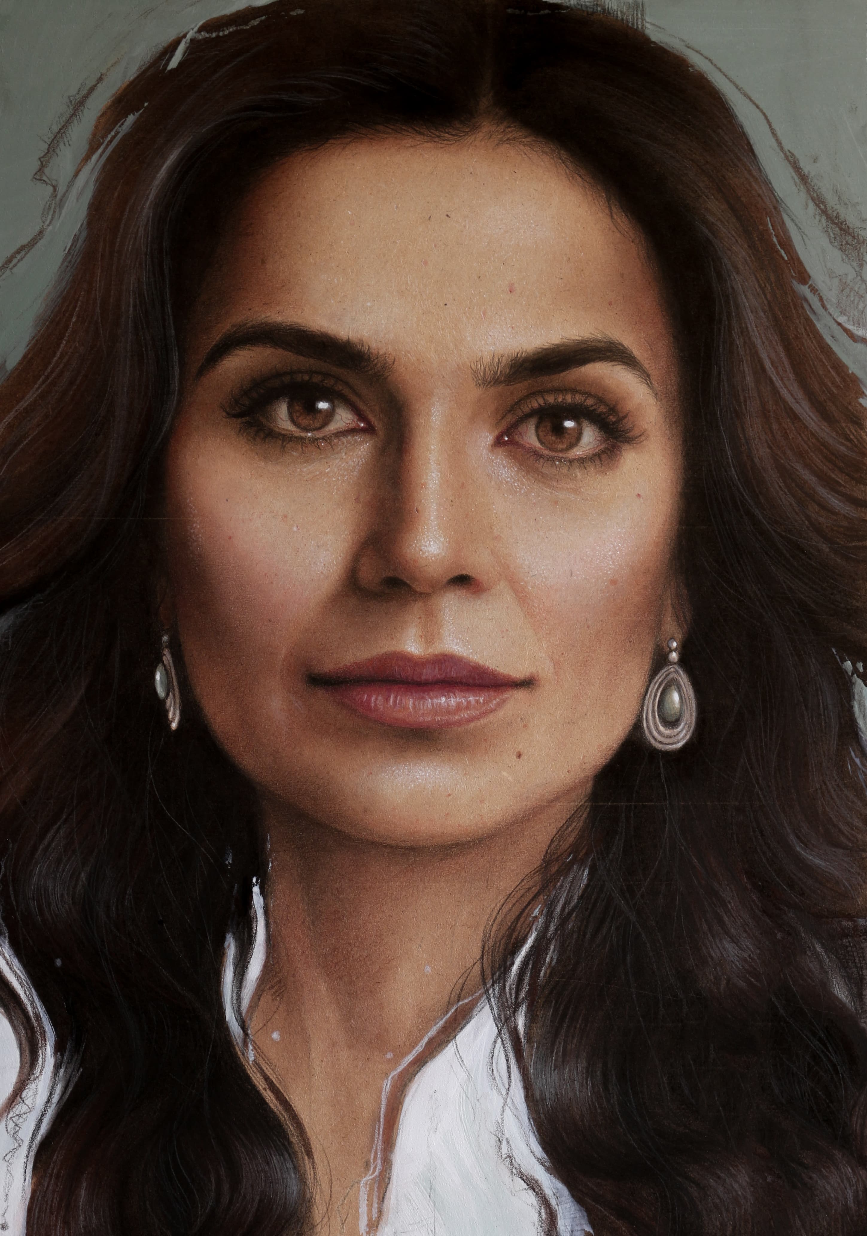 Jasmin, private commission, mixed material on board, 40x55cm by Mar.Z by Marzieh Shojaei