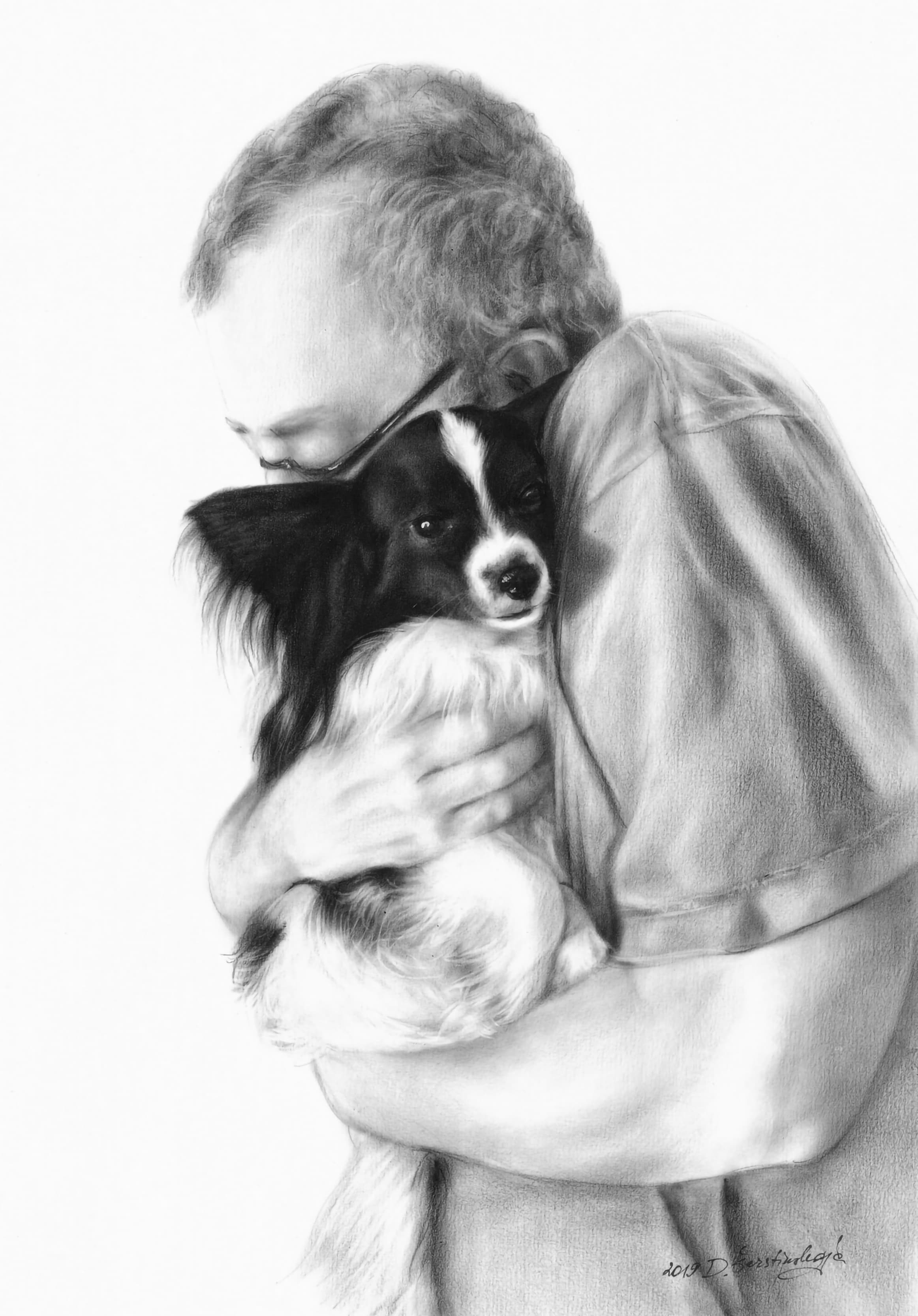 Deepest Emotion - Man and his dog in oils by Danguole Serstinskaja
